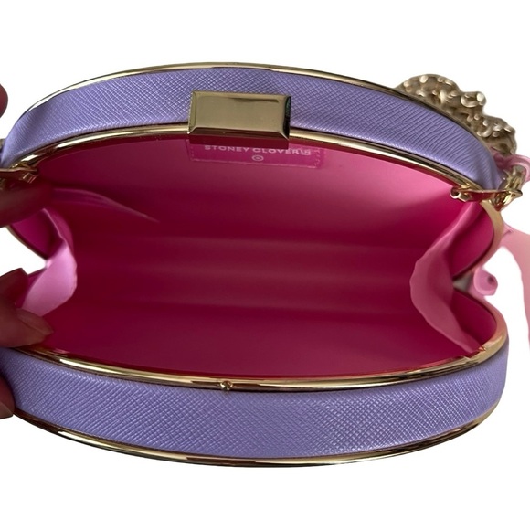 NWT STONEY CLOVER LANE Rainbow Hard Clutch Lavender Bag - Picture 3 of 5